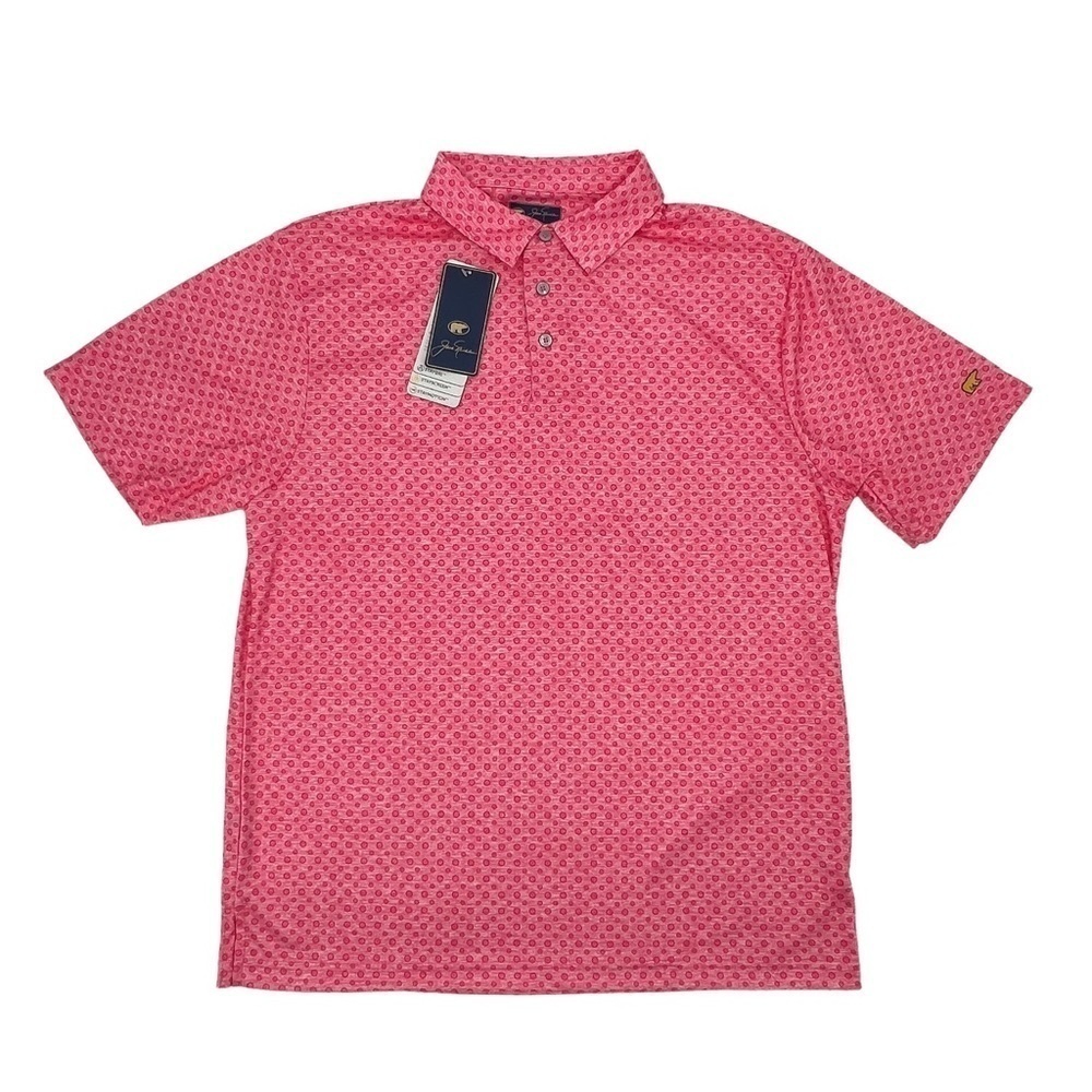 NWT Jack Nicklaus Red StayDri StayScreen StayMotion Golf Polo Shirt Size L Men's